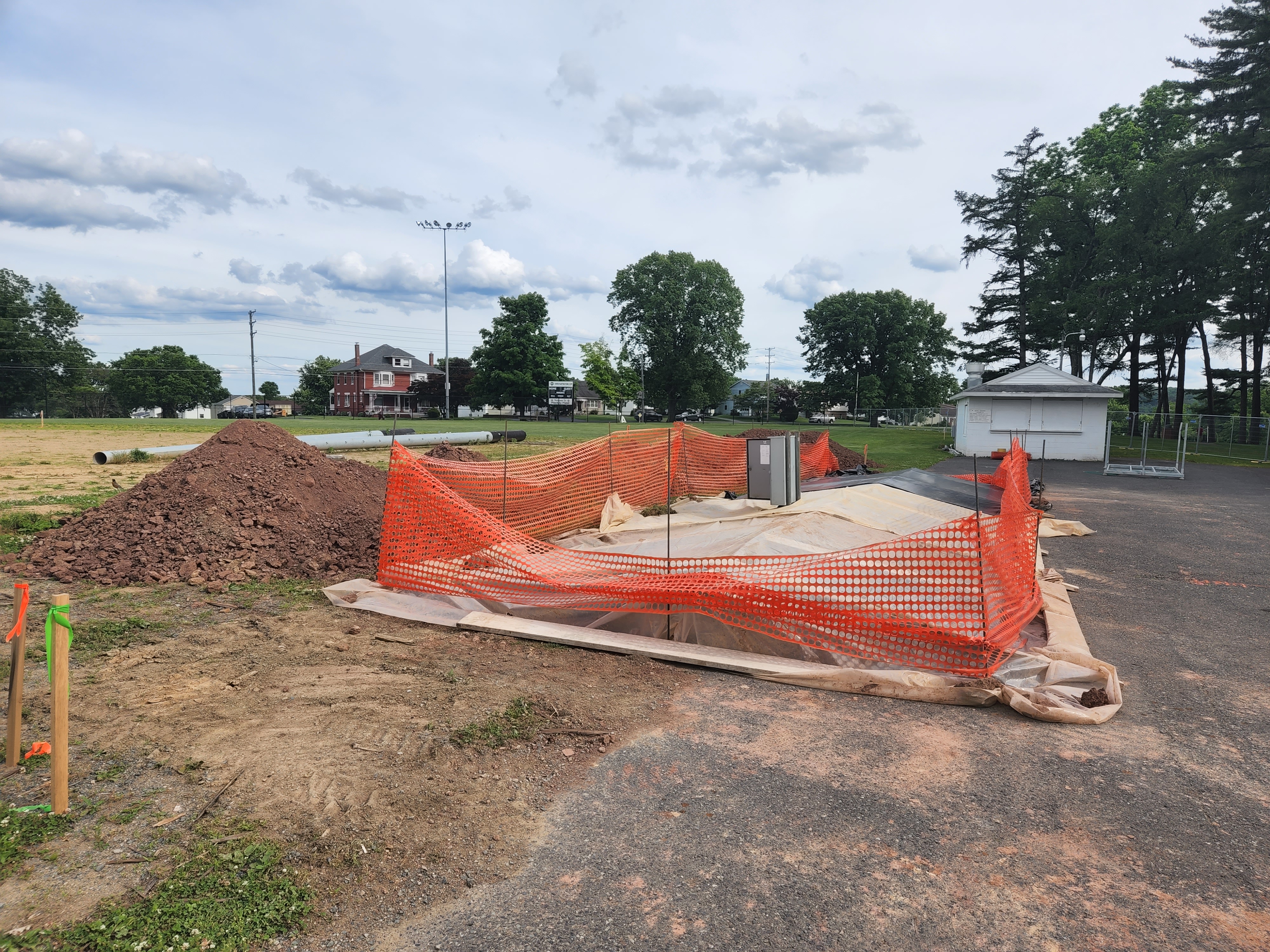 first base dugout footer is poured