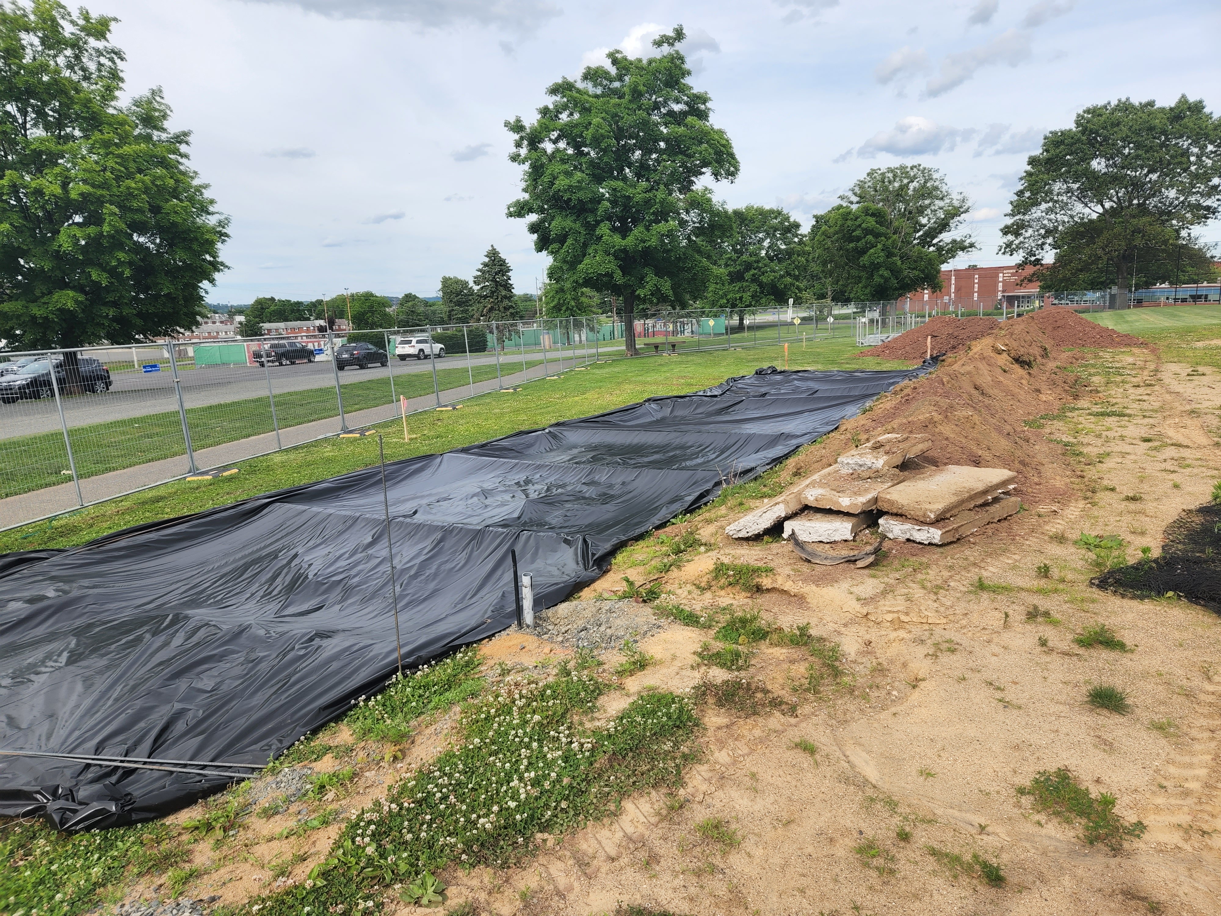 third base dugout footer is poured