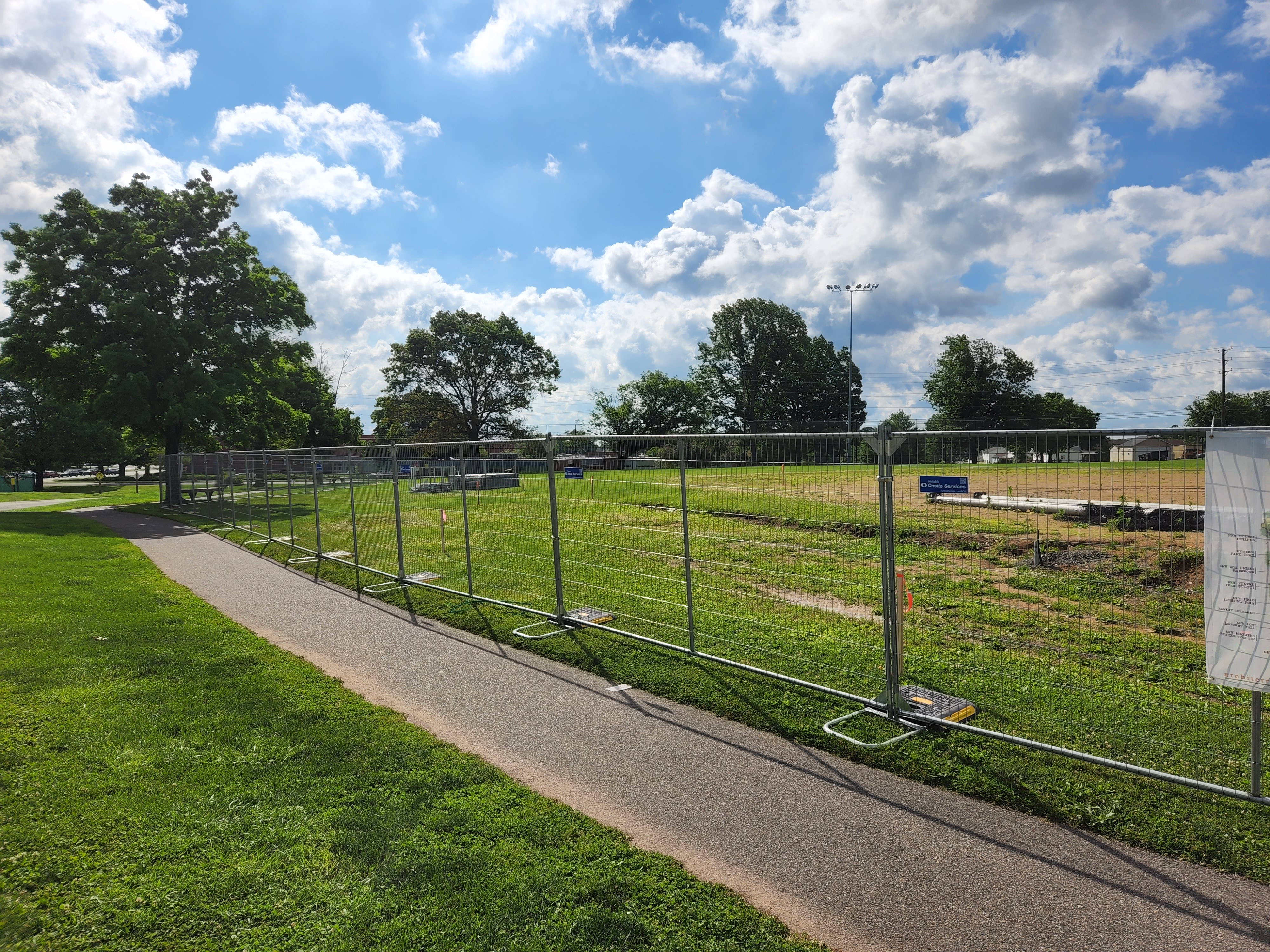 construction fencing and sign