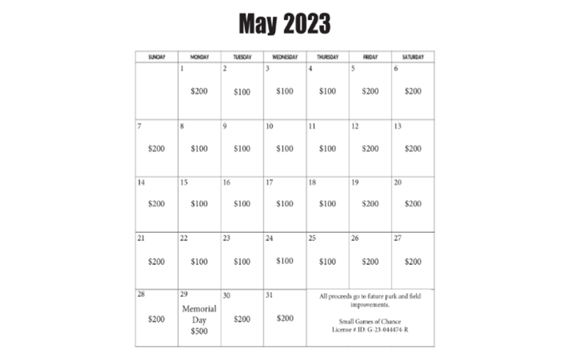 Good luck to everyone participating in the lottery calendar fundraiser!